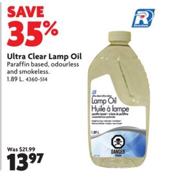 Home Hardware Ultra clear lamp oil offer