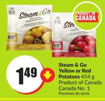 FreshCo Steam & go yellow or red potatoes 454 g product of canada no 1 offer
