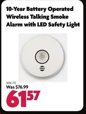 Home Hardware 10-year battery operated wireless talking smoke alarm with led safety light offer