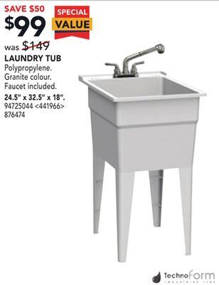 RONA Technoform laundry tub 24.5" x 32.5" x 18" offer