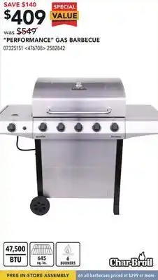 RONA Char-broil "performance" gas barbecue offer