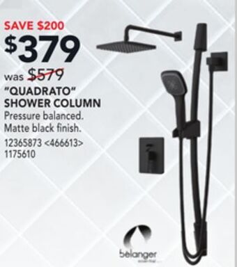 RONA Belanger "quadrato" shower column offer