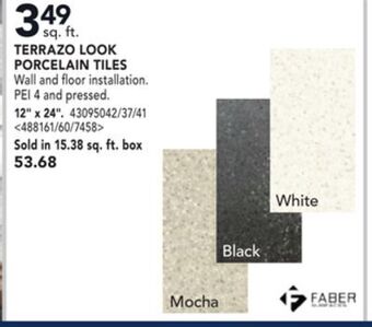 Faber terrazo look porcelain tiles 12" x 24"