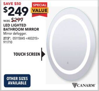 RONA Canarm led lighted bathroom mirror 27.5" offer