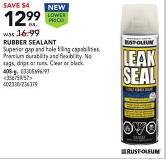 RONA Rust-oleum rubber sealant offer