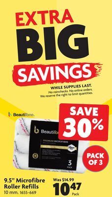 Home Hardware 9.5" microfibre roller refills offer