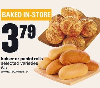 Loblaws Kaiser or panini rolls, 6's offer