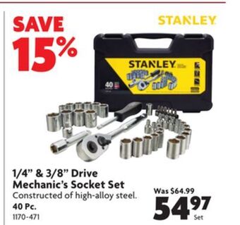 Home Hardware 1/4" & 3/8" drive mechanic's socket set offer