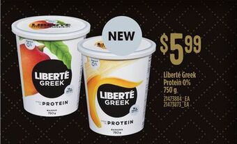Loblaws Liberté greek protein 0%, 750 g offer