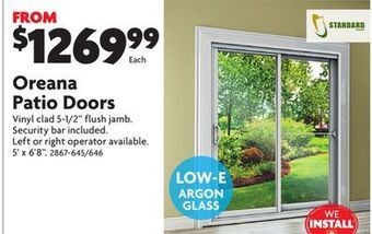 Home Hardware Oreana patio doors offer