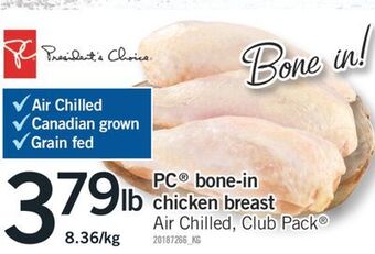 Fortinos Pc® bone-in chicken breast offer