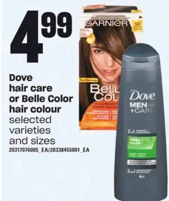 Zehrs Markets Dove hair care or belle color hair colour offer