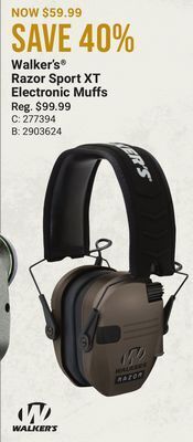 Bass Pro Walker's® razor sport xt electronic muffs offer
