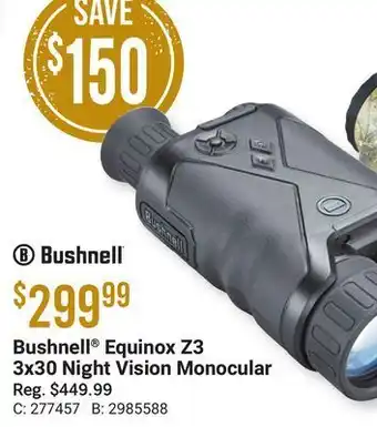 Bass Pro Bushnell® equinox z3 3x30 night vision monocular offer