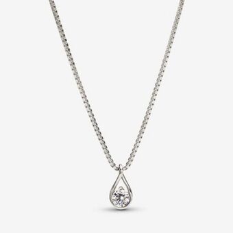 Pendentif et collier avec 0,25 ct tw diamant créé en laboratoire de pandora brilliance