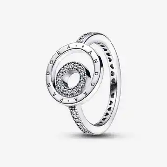 Pandora Bague pavé cercle et logo pandora signature offer