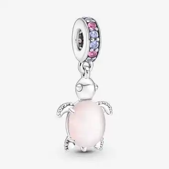 Pandora Charm-pendentif tortue de mer rose en verre de murano offer