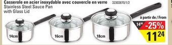 Sushi Shop Stainless steel sauce pan with glass lid offer