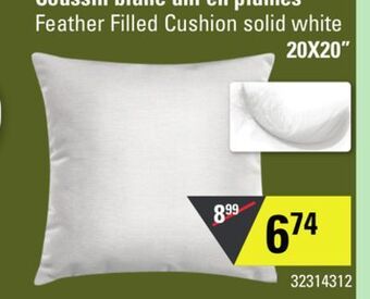 Sushi Shop Feather filled cushion solid white offer