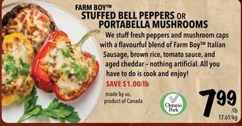 Farm Boy Farm boy™ stuffed bell peppers or portabella mushrooms offer