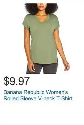 Costco Banana republic women's rolled sleeve v-neck t-shirt offer