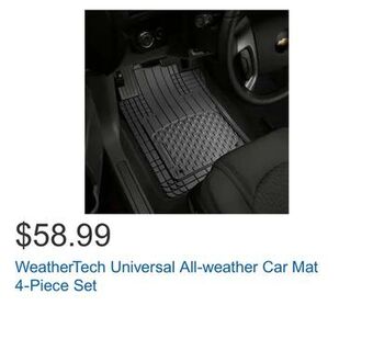 Costco Weathertech universal all-weather car mat 4-piece set offer