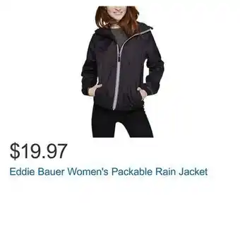 Costco Eddie bauer women's packable rain jacket offer