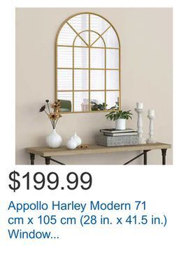 Costco Appollo harley modern 71 cm x 105 cm (28 in. x 41.5 in.) window metal framed mirror offer
