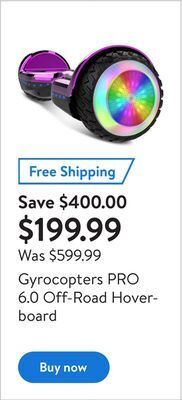 Walmart Gyrocopters pro 6.0 off-road hoverboard offer