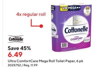 Staples Cottonelle ultra comfortcare mega roll toilet paper, 6 pk offer