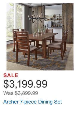 Costco Archer 7-piece dining set offer