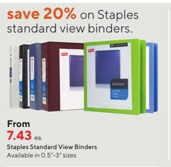 Staples Staples standard view binders offer