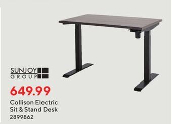 Staples Sunjoy collison electric sit & stand desk offer