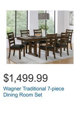 Costco Wagner traditional 7-piece dining room set offer