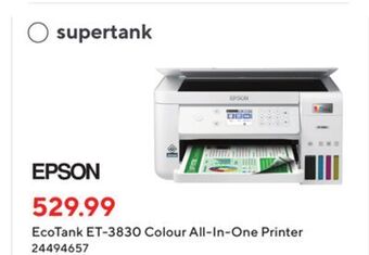 Staples Epson ecotank et-3830 colour all-in-one printer offer