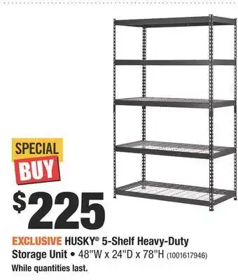 Home Depot Husky® 5-shelf heavy-duty storage unit offer
