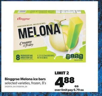 Real Canadian Superstore Binggrae melona ice bars, 8's offer