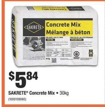 Home Depot Sakrete® concrete mix offer