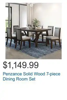 Costco Penzance solid wood 7-piece dining room set offer