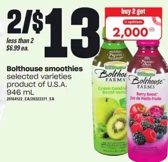 Valu-mart Bolthouse smoothies, 946 ml offer
