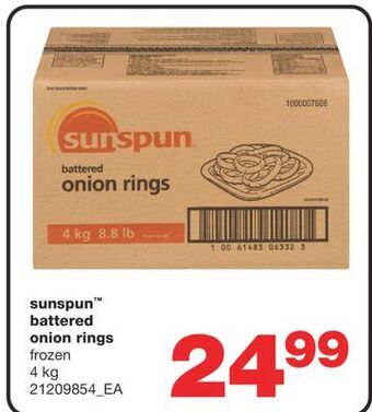 Wholesale Club Sunspun™ battered onion rings, 4 kg offer