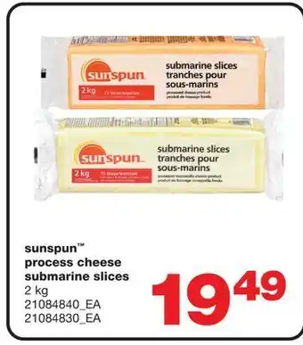 Wholesale Club Sunspun™ process cheese submarine slices, 2 kg offer