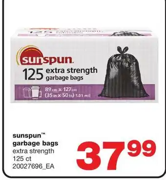 Wholesale Club Sunspun™ garbage bags, 125 ct offer