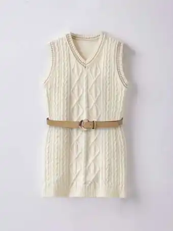 SheIn Girls cable knit cricket sweater dress offer
