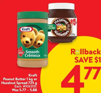 Walmart Kraft peanut butter or hazelnut spread offer