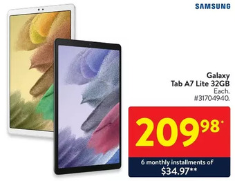 Walmart Samsung galaxy tab a7 lite 32gb offer