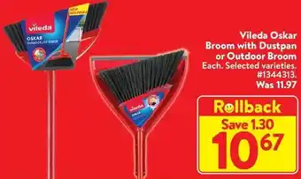 Walmart Vileda oskar broom with dustpan or outdoor broom offer