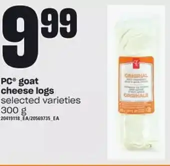 Loblaws Pc goat cheese logs offer