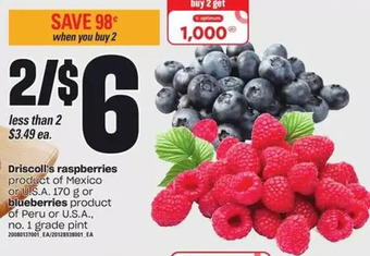 Loblaws Driscoll's raspberries offer