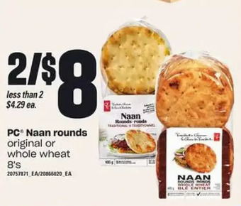 Loblaws Pc naan rounds offer